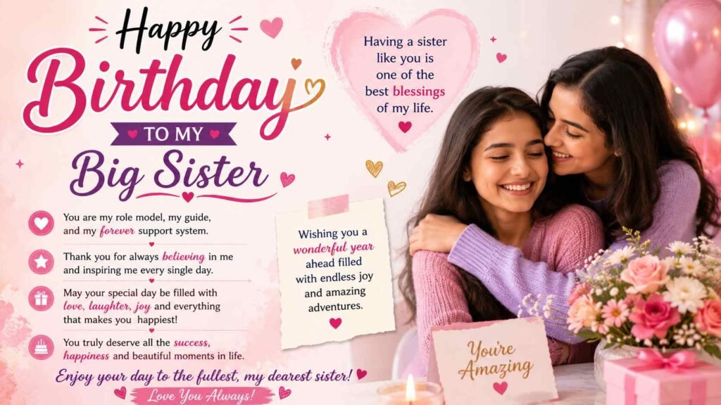big sister birthday wishes in english