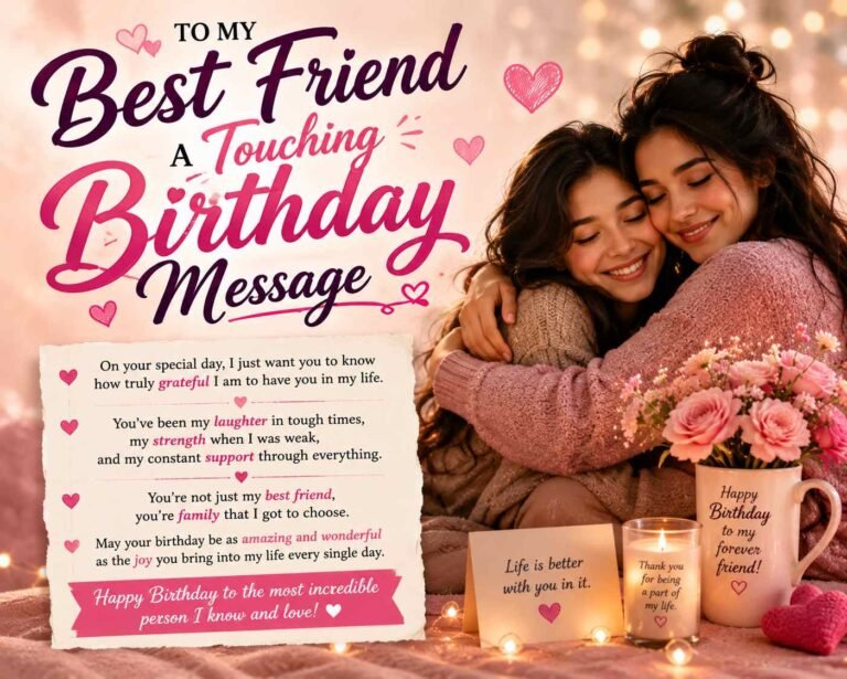 Touching Birthday Message To a Best Friend