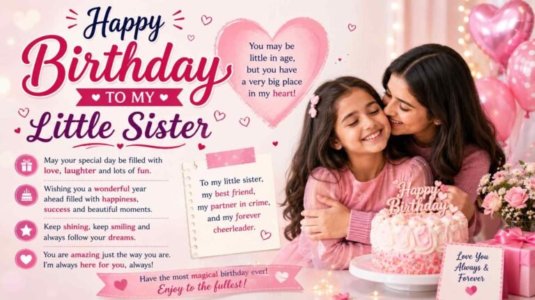 little sister birthday wishes in english
